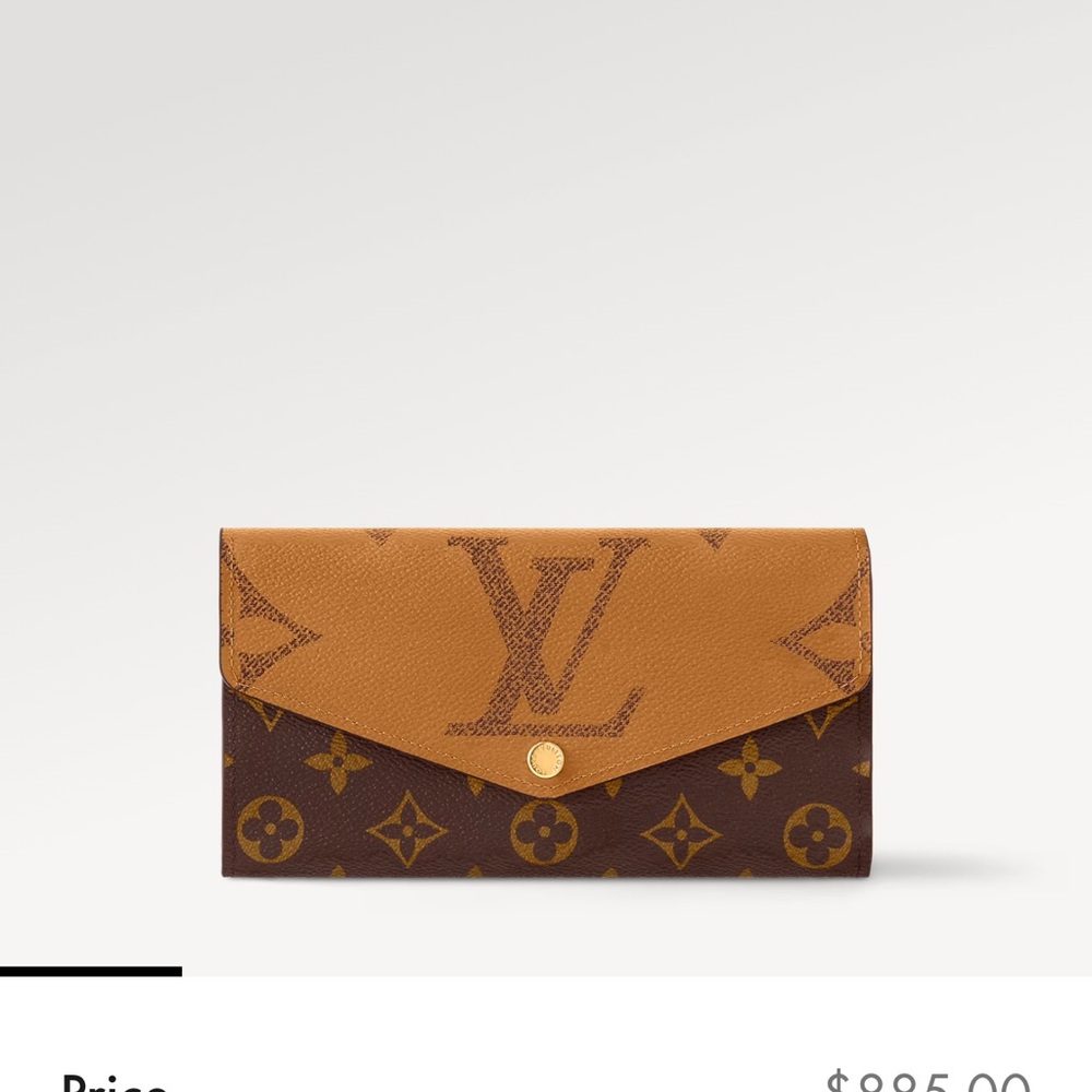 Louis Vuitton Monogram Two-Tone Brown & Tan Sara Envelope Wallet